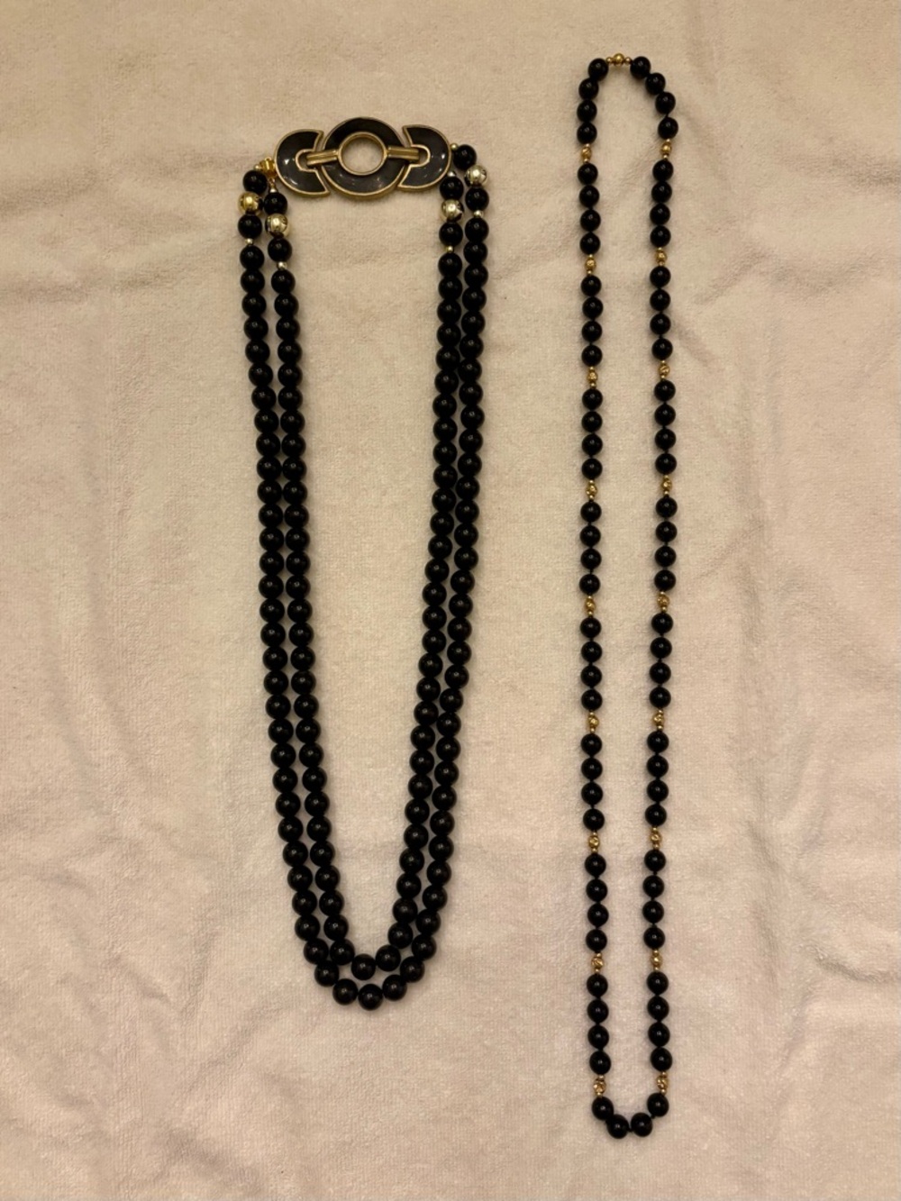 Black and gold beaded necklaces